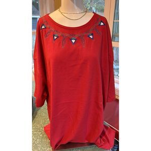 Vintage plus sized Honors Target 1990s embroidered cut out sz 24W red shirt  NWT